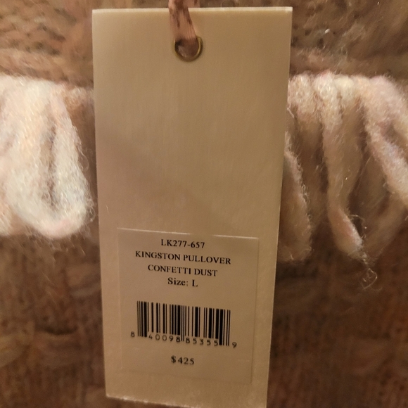 LOVE SHACK FANCY Kingston Pullover Size Large Womens Confetti Pink New - Picture 4 of 8